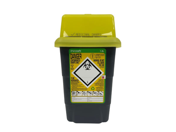 Sharps Waste Bin Box Sharpsafe 0.6 L Medical Lab Supplies Disposables Travel - Foto 1