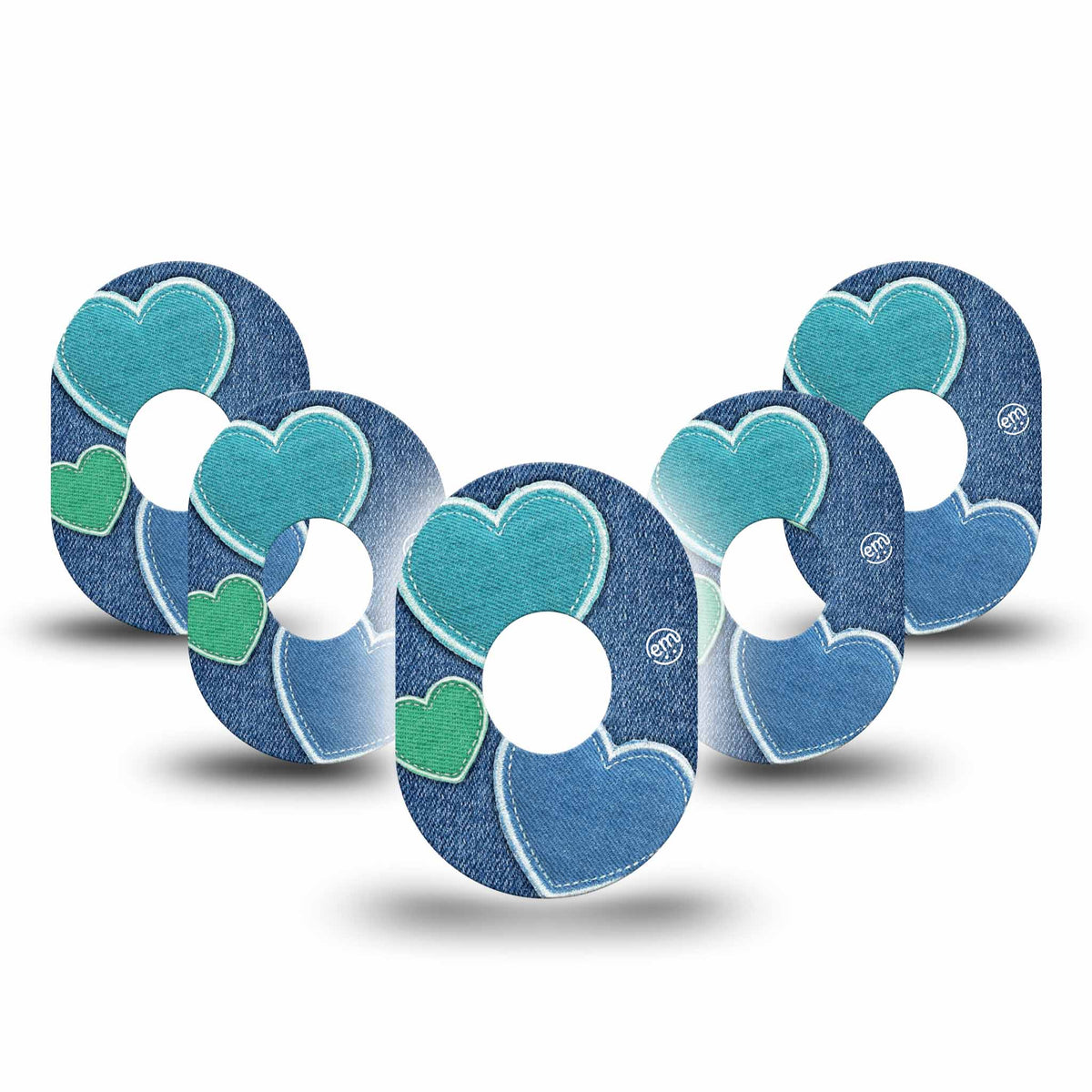 ExpressionMed Denim Heart Adhesive Patch G7 Diabeticsupply.co.uk