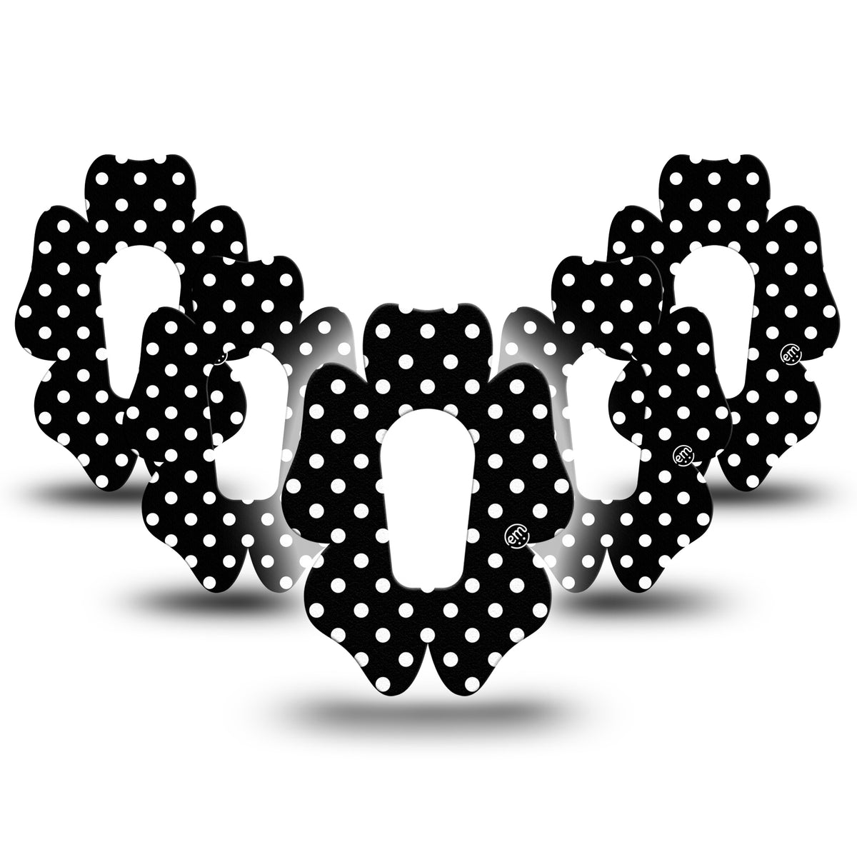 ExpressionMed G6/One Black & White Polka Dot Flower Adhesive Patch Diabeticsupply.co.uk
