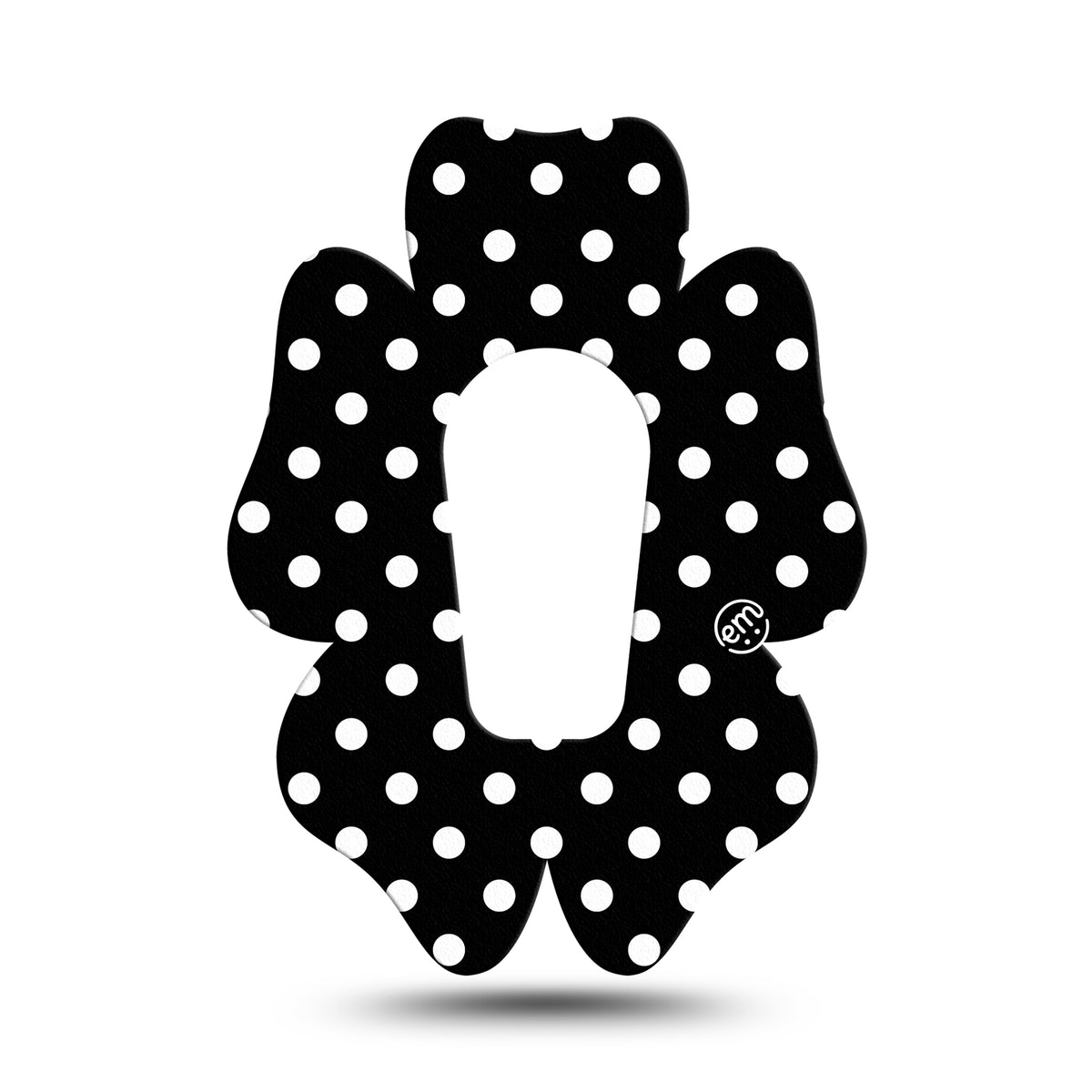 ExpressionMed G6/One Black & White Polka Dot Flower Adhesive Patch Diabeticsupply.co.uk