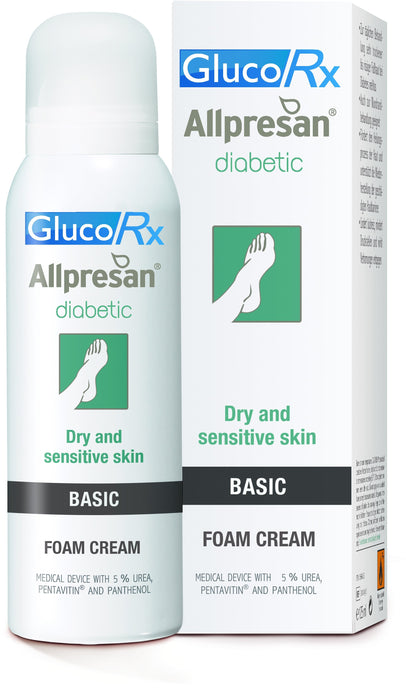 GlucoRx ALLPRESAN® DIABETIC FOAM CREAM BASIC 5% Urea Dry and sensitive skin 125ml