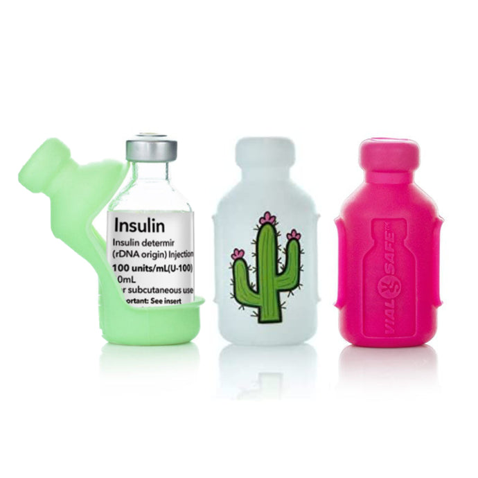Vial Safe Impact Resistant Medication Vial Protector - 3 Pack (Mojito Green, Cactus and Raspberry Sorbet)