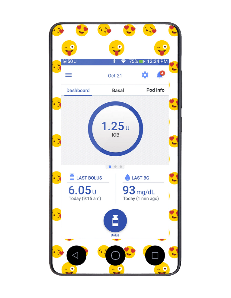 Omnipod DASH Cover (Emojis) Diabeticsupply.co.uk