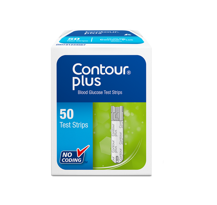Contour Plus Blood Glucose Test Strips - Pack of 50