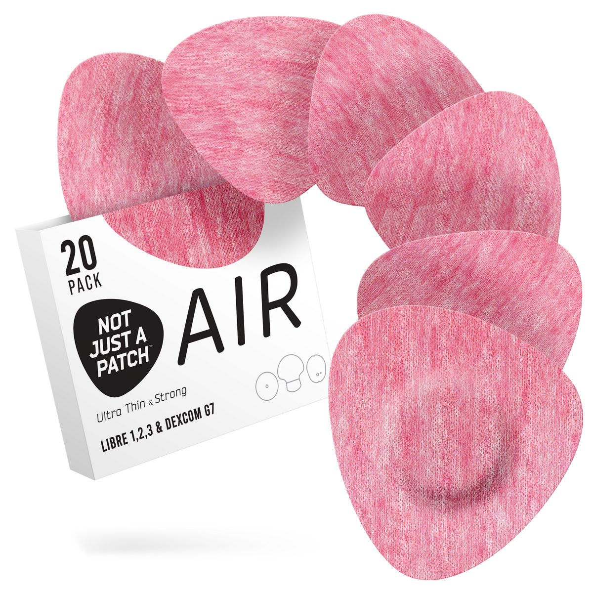 Not Just a Patch Air - Freestyle Libre 2 /Dexcom G7/ Medtronic CGM - 20 Pack - Many Colours Available
