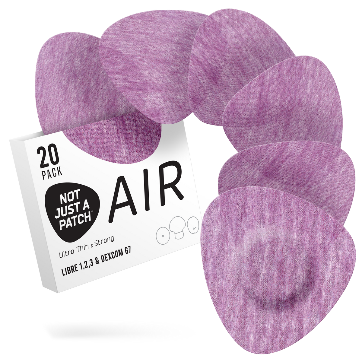Not Just a Patch Air - Freestyle Libre 2 /Dexcom G7/ Medtronic CGM - 20 Pack - Many Colours Available