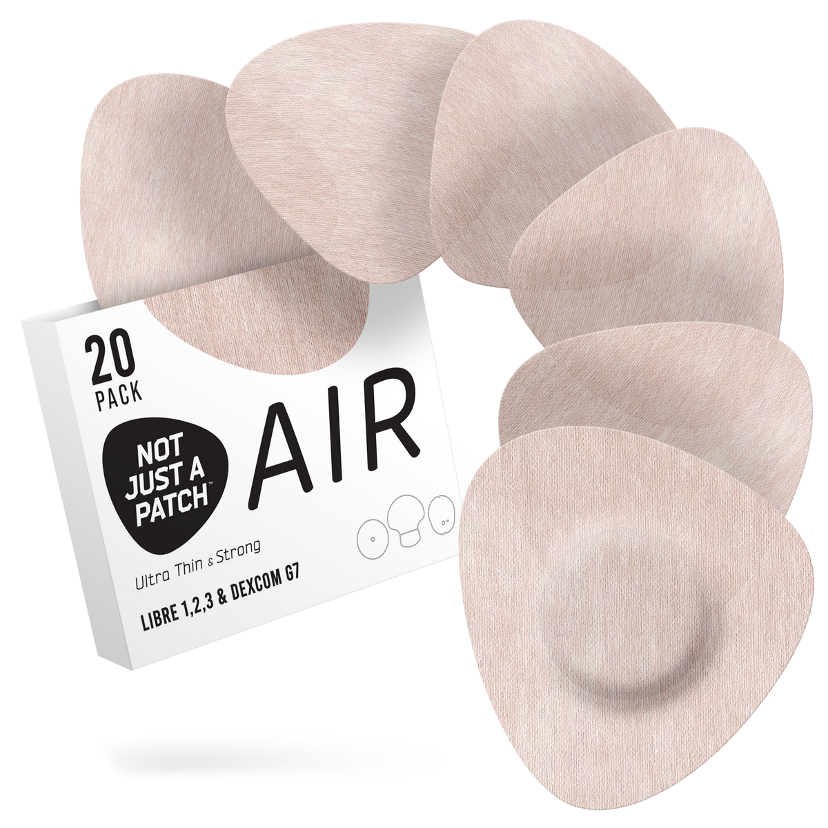 Not Just a Patch Air - Freestyle Libre 2 /Dexcom G7/ Medtronic CGM - 20 Pack - Many Colours Available