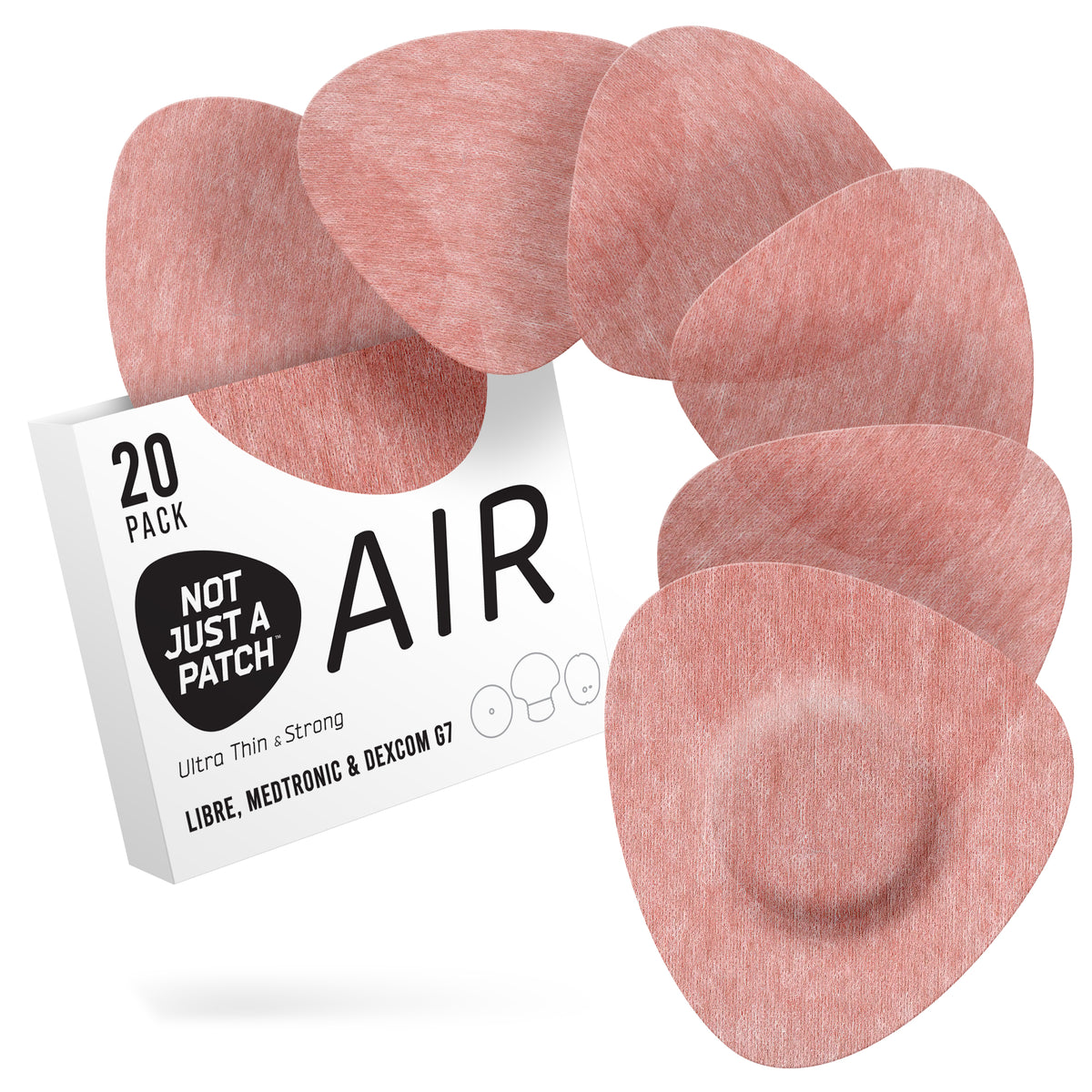 Not Just a Patch Air - Freestyle Libre 2 /Dexcom G7/ Medtronic CGM - 20 Pack - Many Colours Available