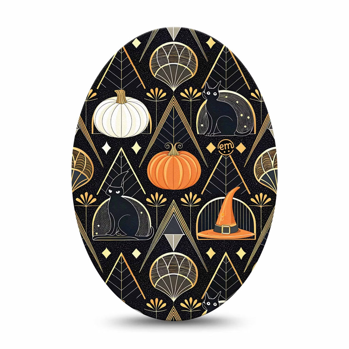 ExpressionMed Art Deco Halloween Adhesive Patch Oval
