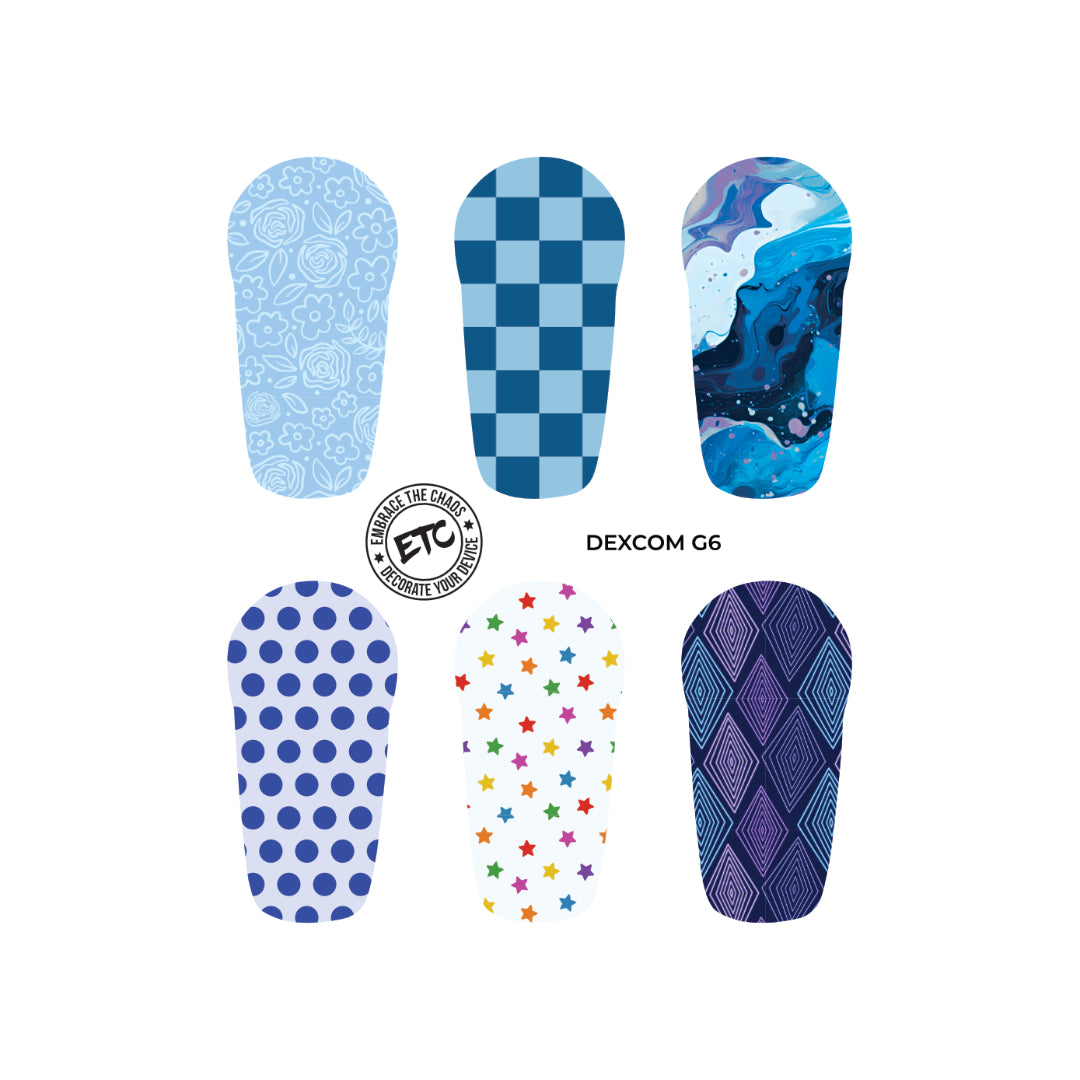 Dexcom G6/One Sensor Stickers (Awareness & Celebration) 6 pack