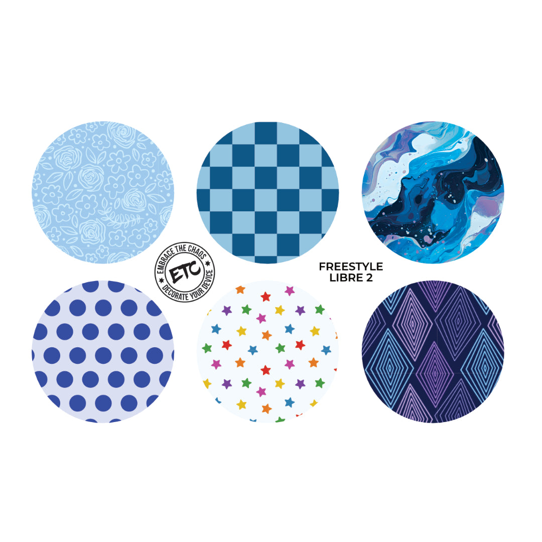 Freestyle Libre 2 Sensor Stickers (Awareness & Celebration) 6 pack