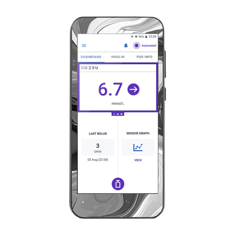 Omnipod 5 Cover (B&amp;W Marble)