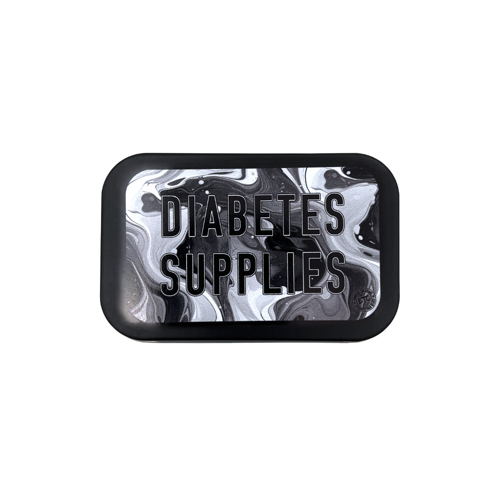 ETC Supplies Tin (Diabetes Supplies - B&amp;W Marble)
