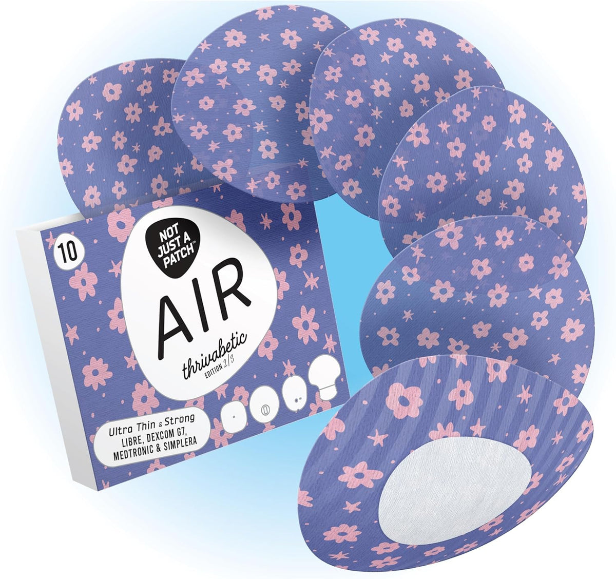 Not Just a Patch Air - Freestyle Libre 2 & 3 /Dexcom G7/ Medtronic CGMs - 10 Pack - Choose Pattern