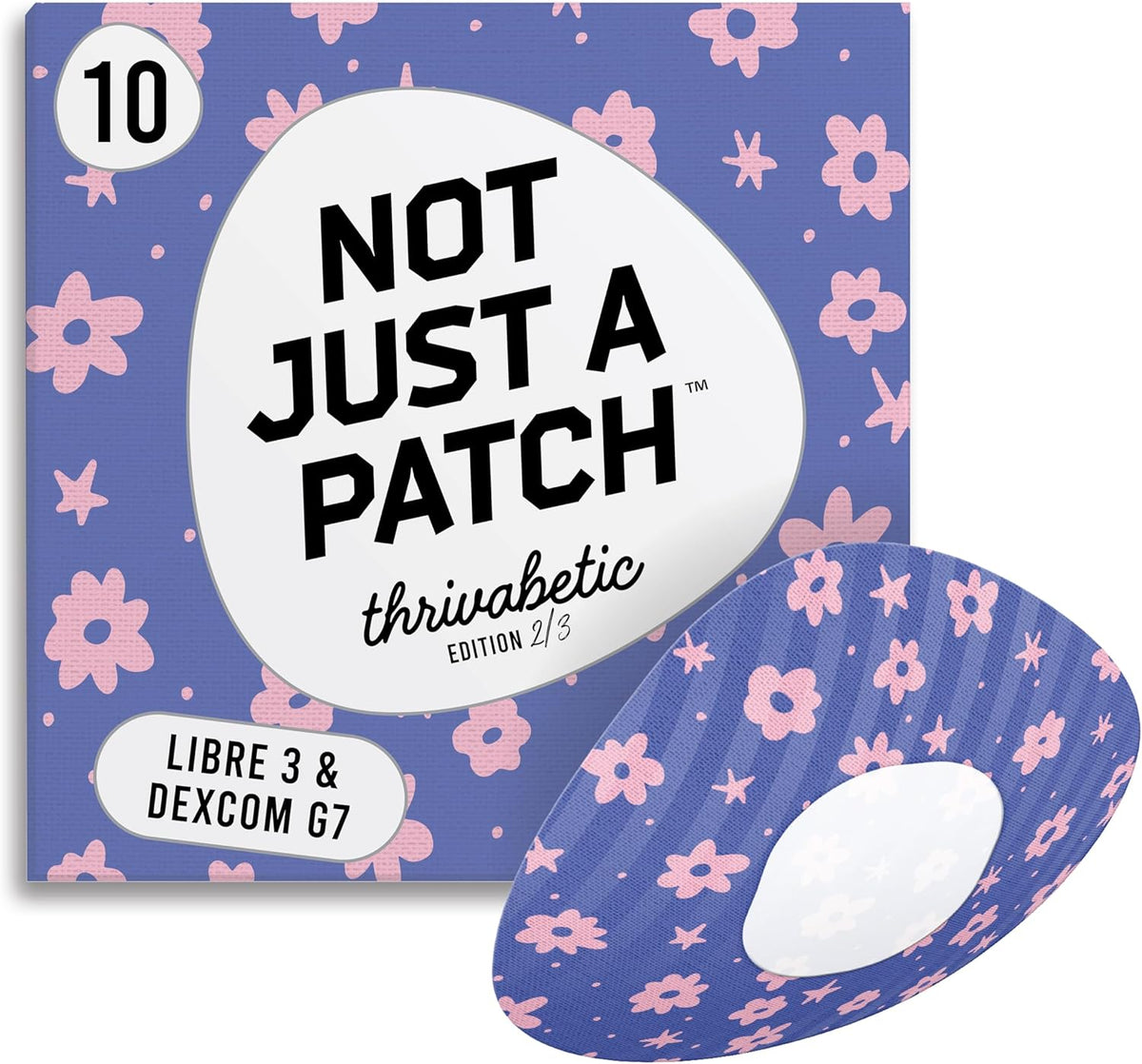 Not Just a Patch Original Patterned - Dexcom G7/Dexcom ONE+/Libre 3  - 10 Pack
