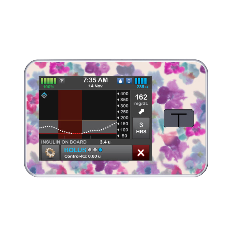 T:slim Cover Sticker (Bloomy) - Diabeticsupply.co.uk
