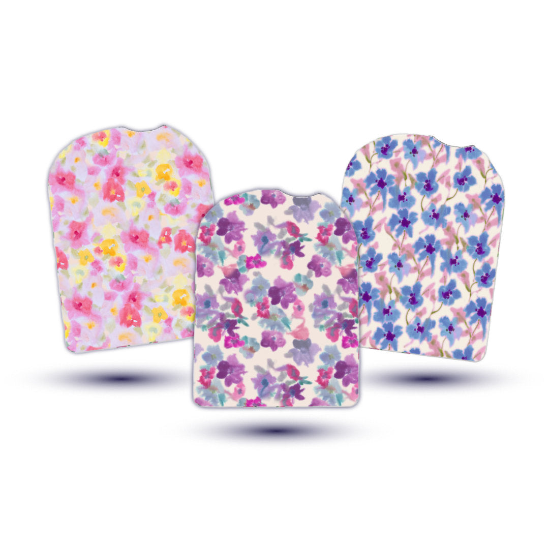 Omnipod Cover Stickers (Blurry Pansies) 3 Pack