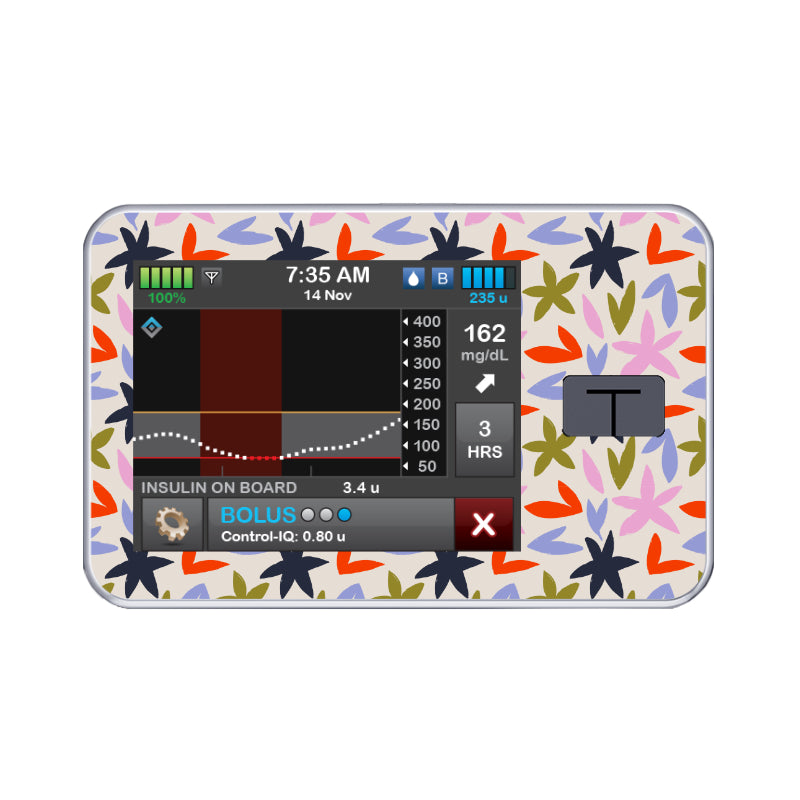 T:slim Cover Sticker (Bold Blooms) - Diabeticsupply.co.uk