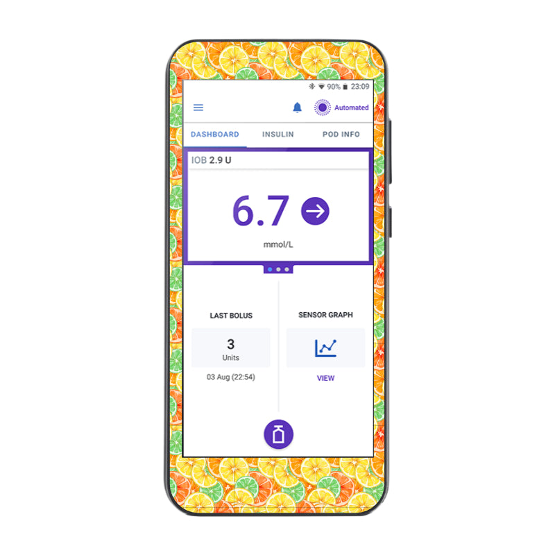 Omnipod 5 Cover Sticker (Citrusy)