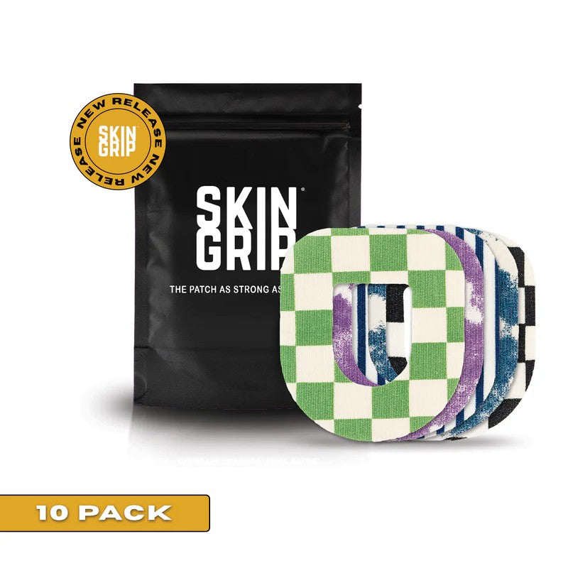 Skin Grip - Omnipod Patterned Patches - 10 Pack - Other Patterns Available