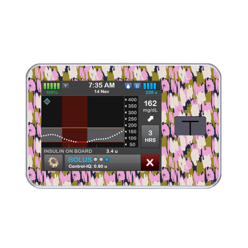 T:slim Cover Sticker (Colourful Chaos) - Diabeticsupply.co.uk