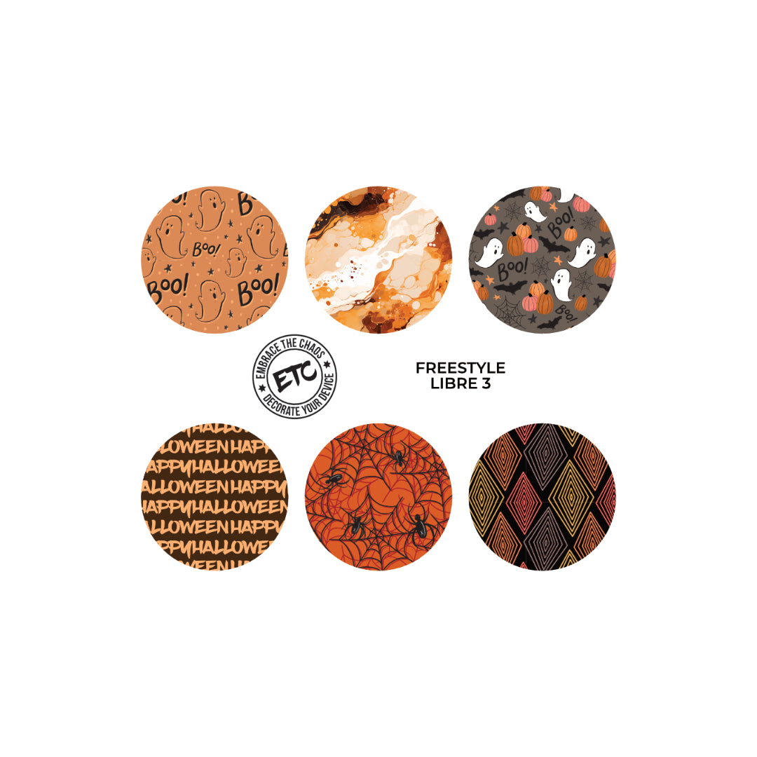 Freestyle Libre 3 Sensor Stickers (Creepy Season) 6 pack