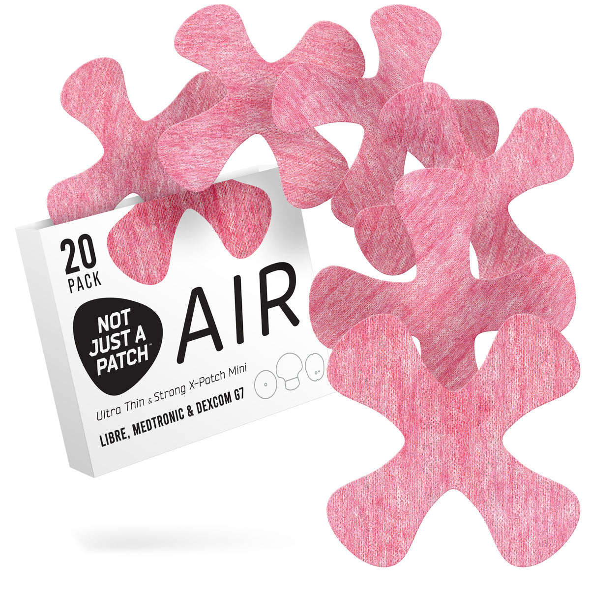 Not Just a Patch X Mini Air for Libre 2 or 3/Dexcom G7/ Medtronic CGM - 20 Pack - Choose Colour