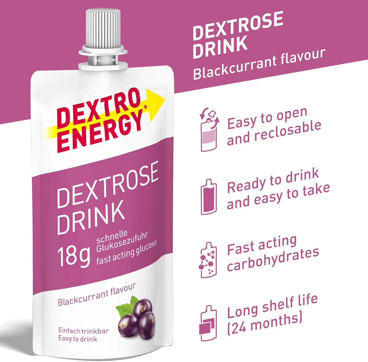 Dextro Energy Dextrose Drink - Blackcurrant (single pack)