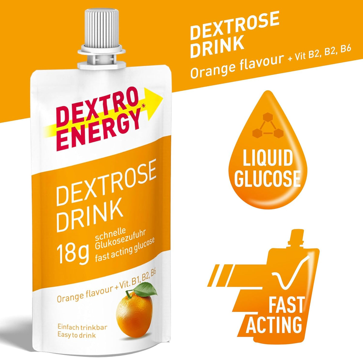 Dextro Energy Dextrose Drink - Orange (6 Pack)