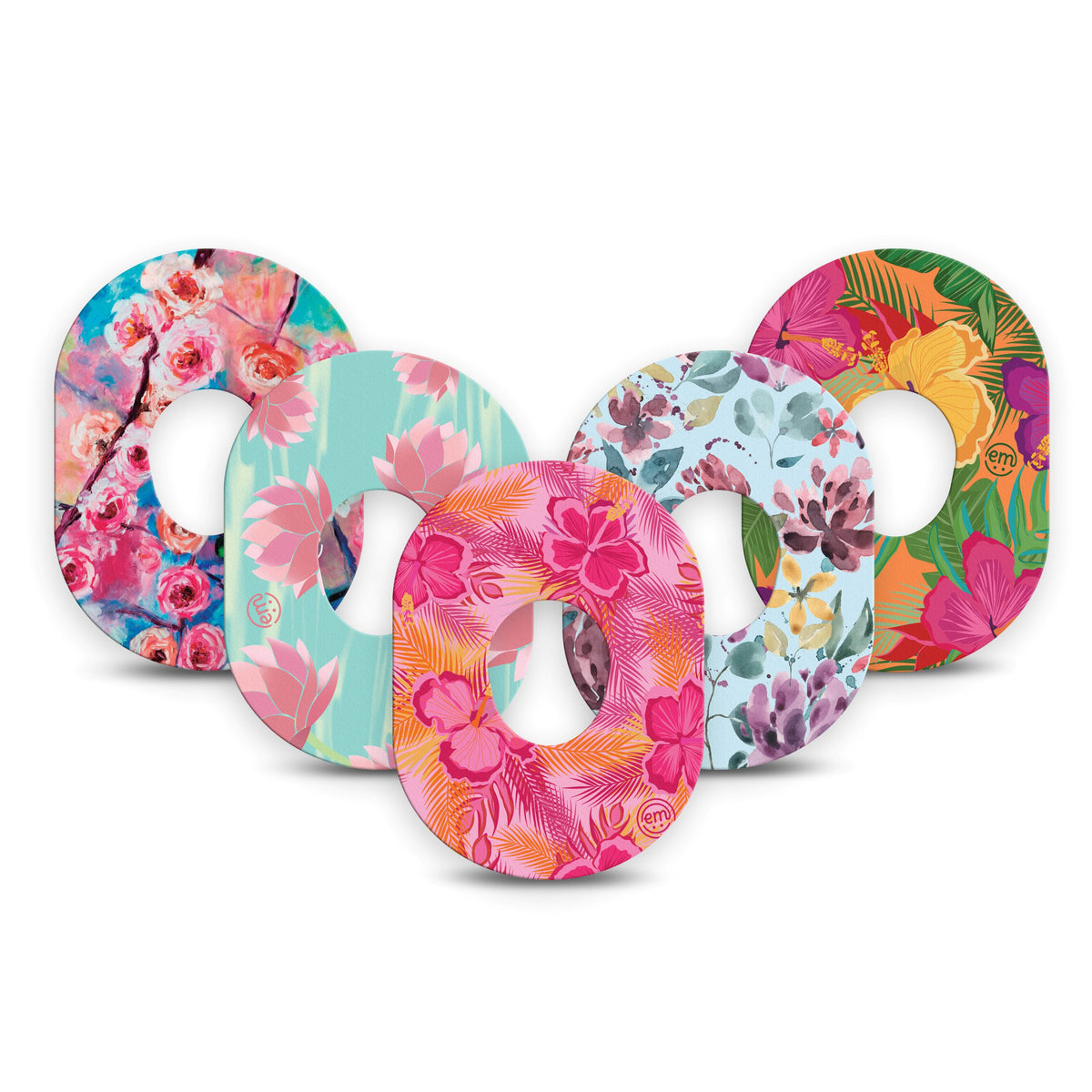 ExpressionMed Dexcom G7/Dexcom ONE+ Colourful Floral Variety Patch 5 Pack