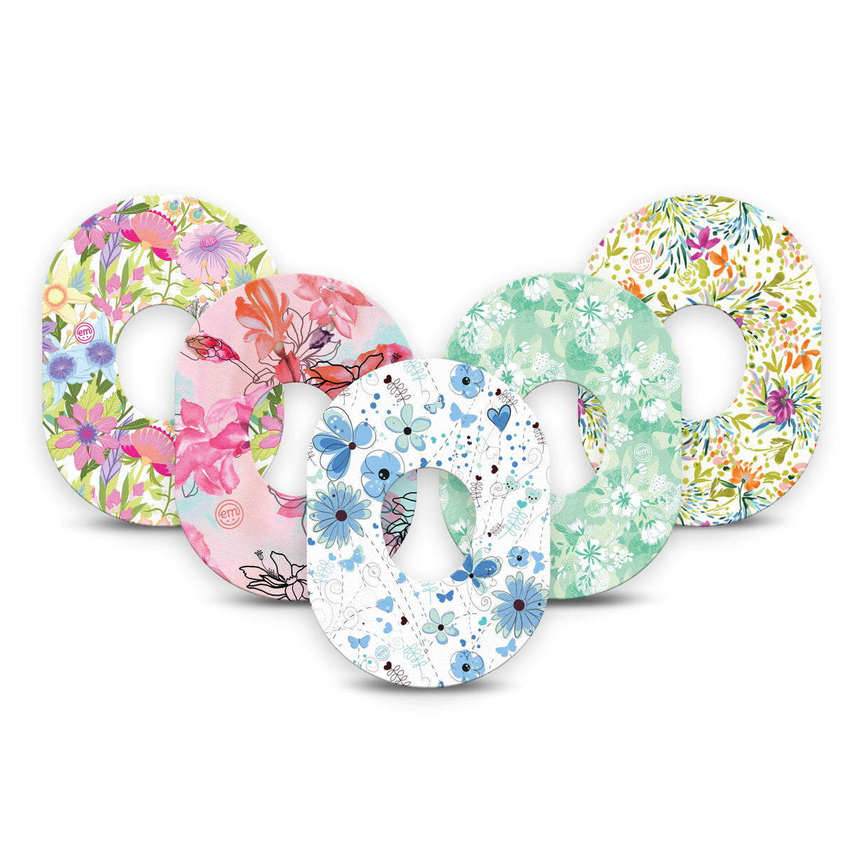 ExpressionMed Dexcom G7/Dexcom ONE+ Pastel Flowers Variety Patch 5 Pack