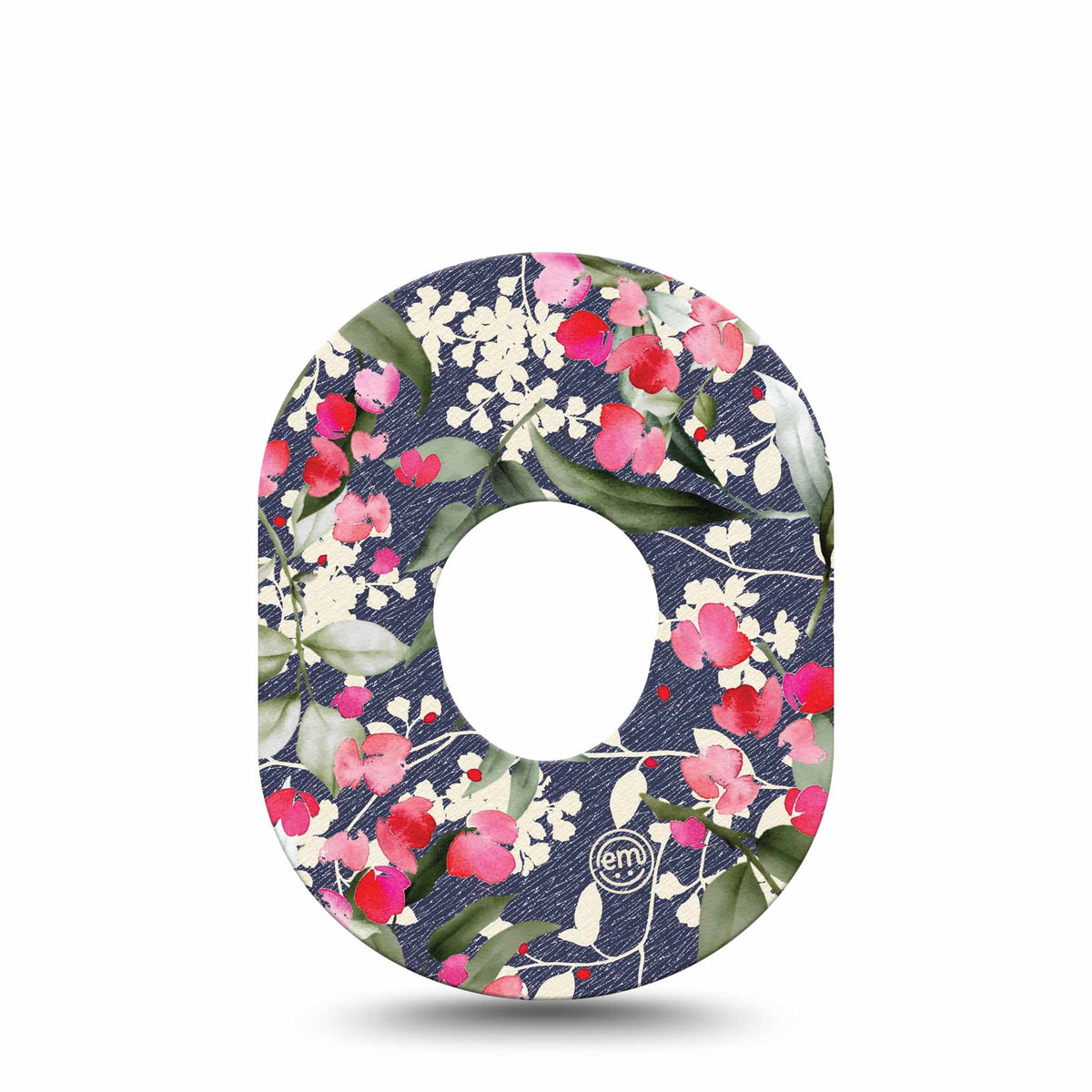 ExpressionMed Denim Flowers Adhesive Patch Dexcom G7/Dexcom ONE+