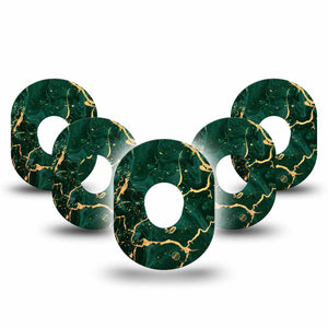 ExpressionMed Green & Gold Marble Adhesive Patch Dexcom G7
