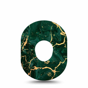 ExpressionMed Green & Gold Marble Adhesive Patch Dexcom G7
