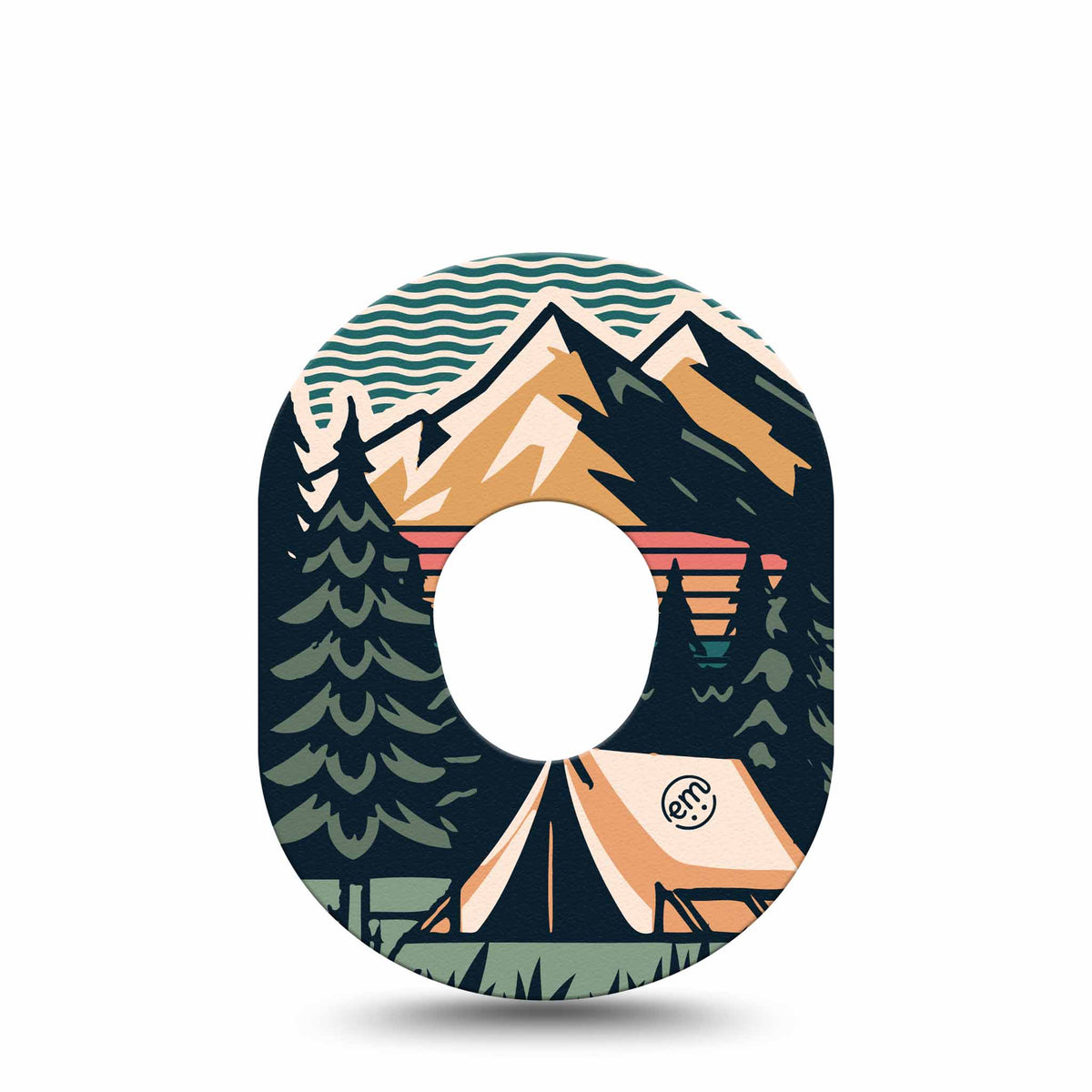 ExpressionMed Retro Camping Adhesive Patch Dexcom G7/Dexcom ONE+