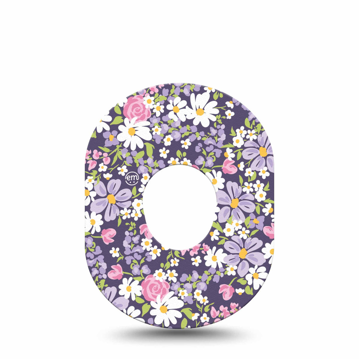 ExpressionMed Purple and Pink Flowers Adhesive Patch Dexcom G7/Dexcom ONE+
