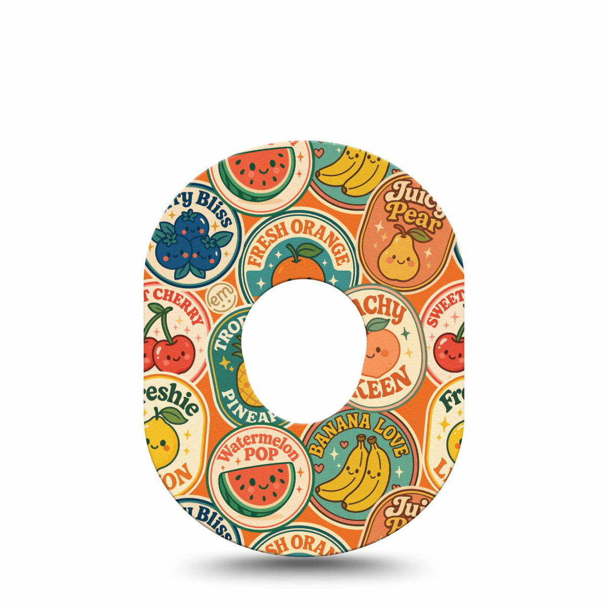 ExpressionMed Fruit Stickers Adhesive Patch Dexcom G7/Dexcom ONE+
