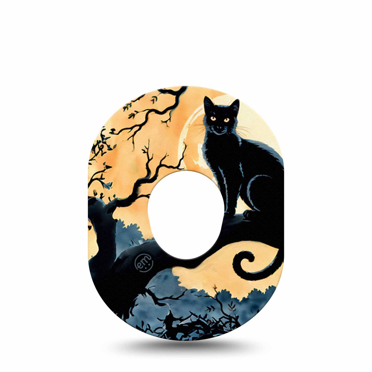 ExpressionMed Spooky Black Cat Adhesive Patch Dexcom G7/Dexcom ONE+