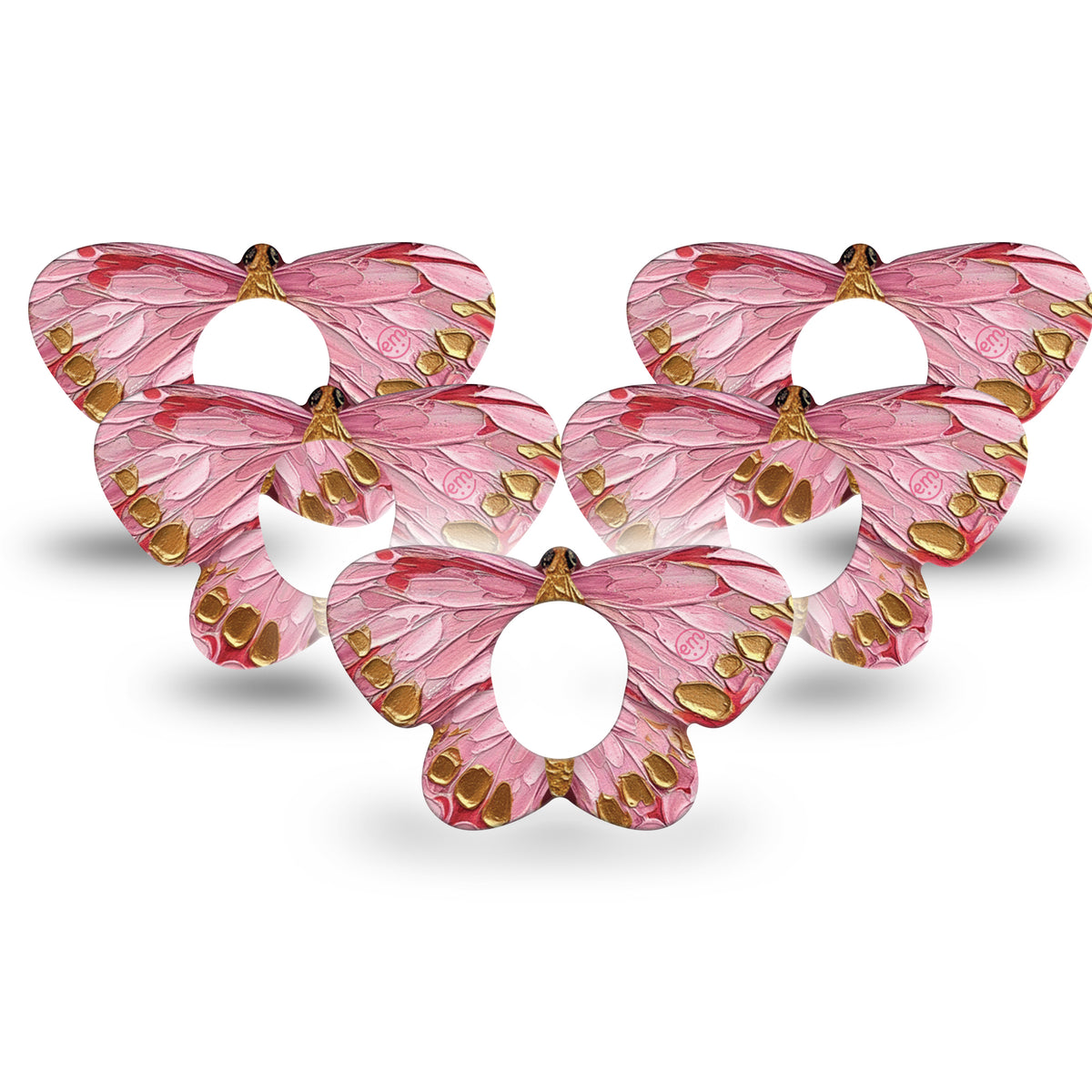 ExpressionMed Pink Paint Butterfly Shape Dexcom G7 Adhesive Patch