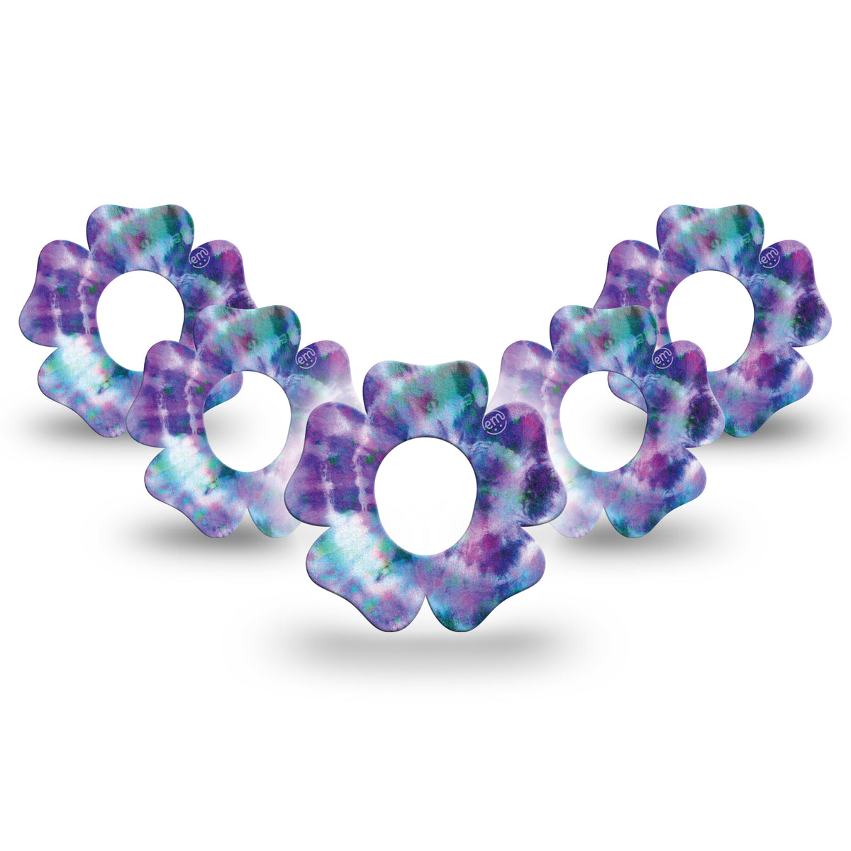 ExpressionMed Purple Tie Dye Dexcom G7 Flower Adhesive Patch