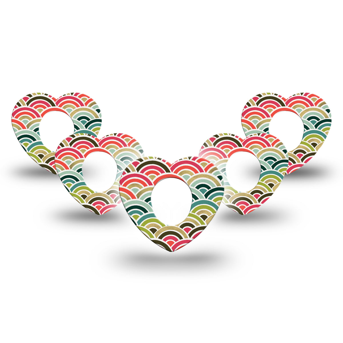 ExpressionMed Coral Mint Dexcom G7 Heart Adhesive Patch