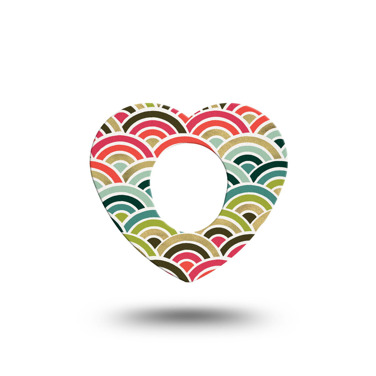 ExpressionMed Coral Mint Dexcom G7 Heart Adhesive Patch