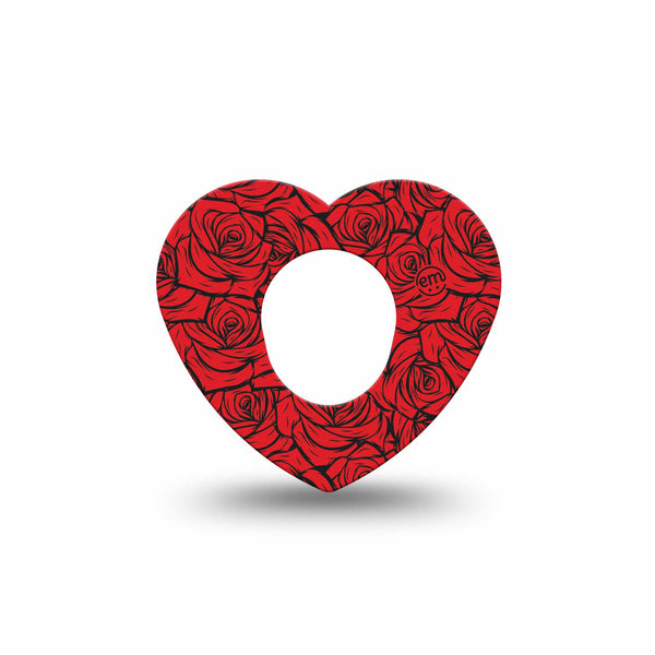Single Rse ExpressionMed Roses Dexcom G7 Heart Adhesive Patch - Diabeticsupply.co.uk