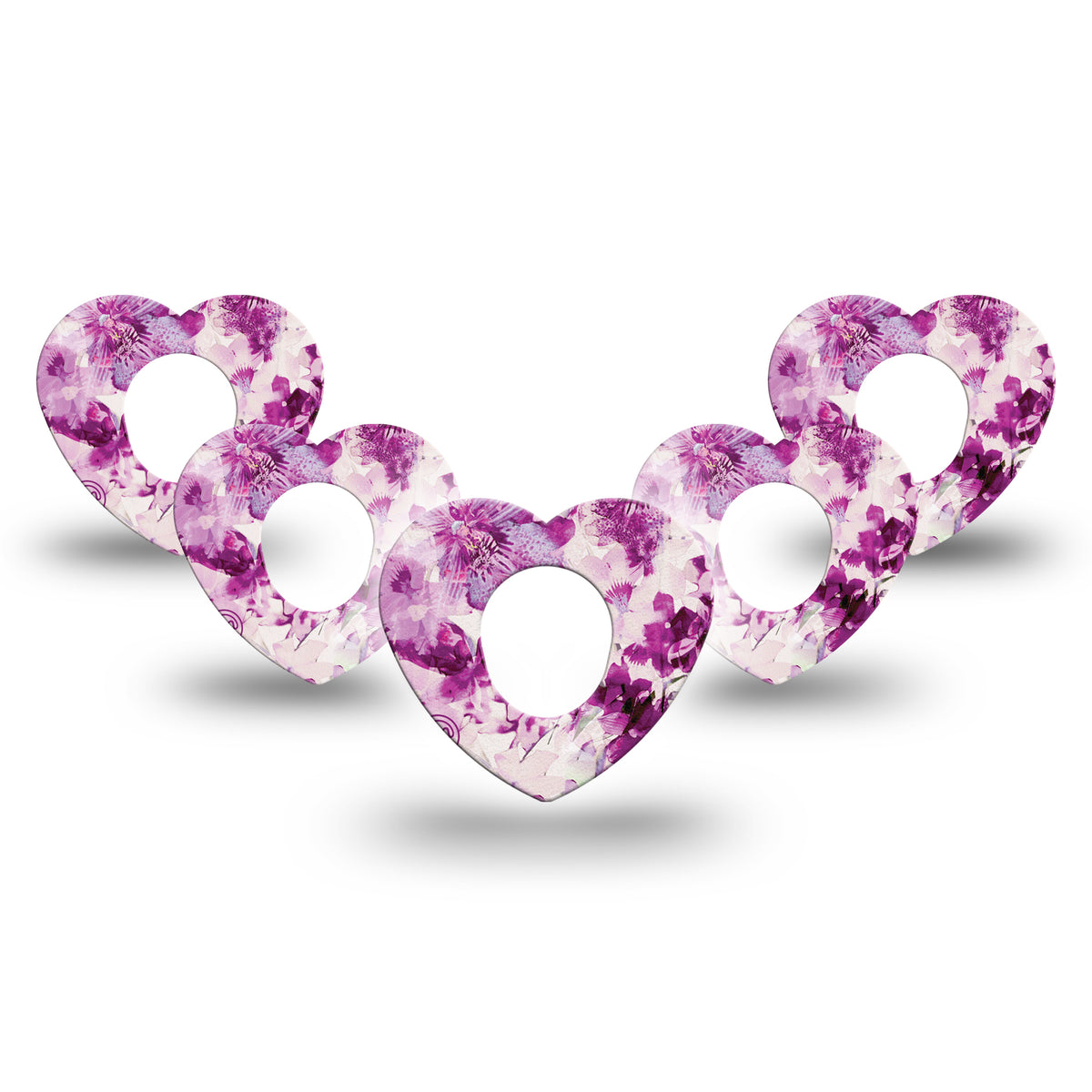 ExpressionMed Violet Orchids Dexcom G7 Heart Adhesive Patch