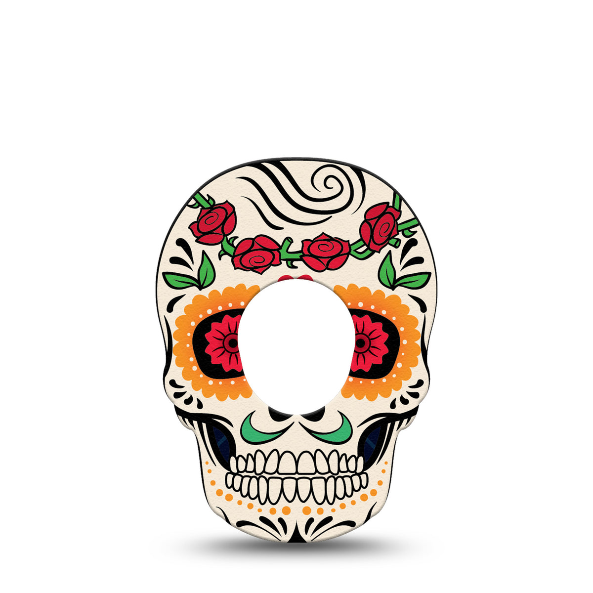 ExpressionMed Dexcom G7/Dexcom ONE+ Dia De Los Muertos Skull Shape Adhesive Patch