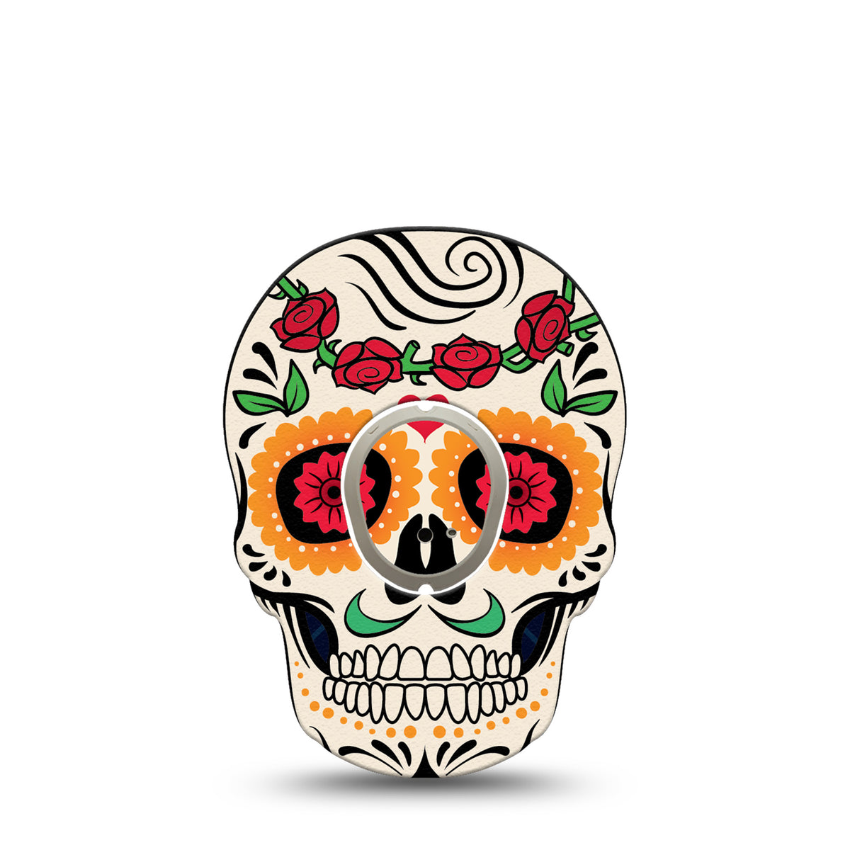 ExpressionMed Dexcom G7/Dexcom ONE+ Transmitter Sticker (Dia De Los Muertos Skull Shape)