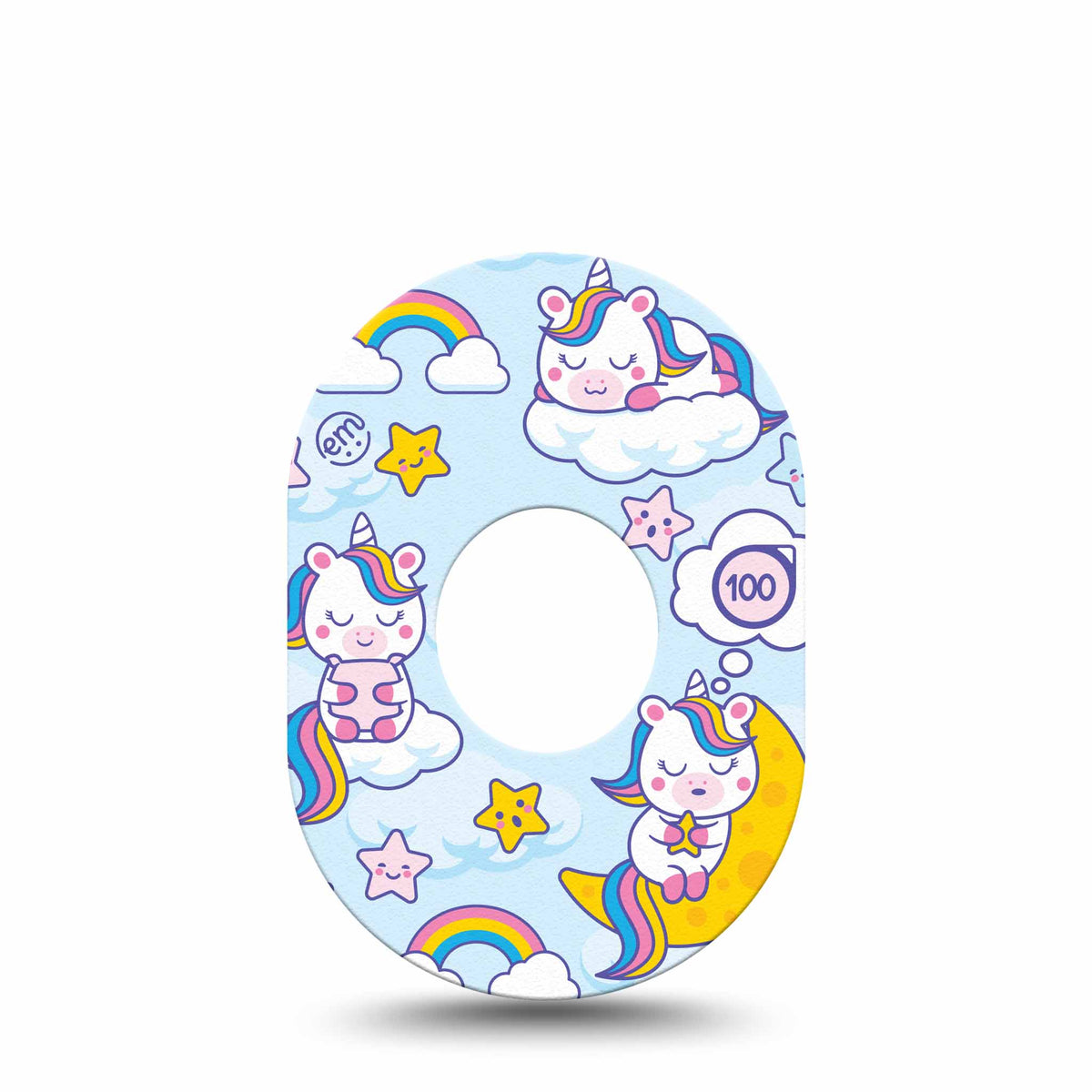 ExpressionMed Sleeping Unicorns Adhesive Patch Dexcom G7/Dexcom ONE+