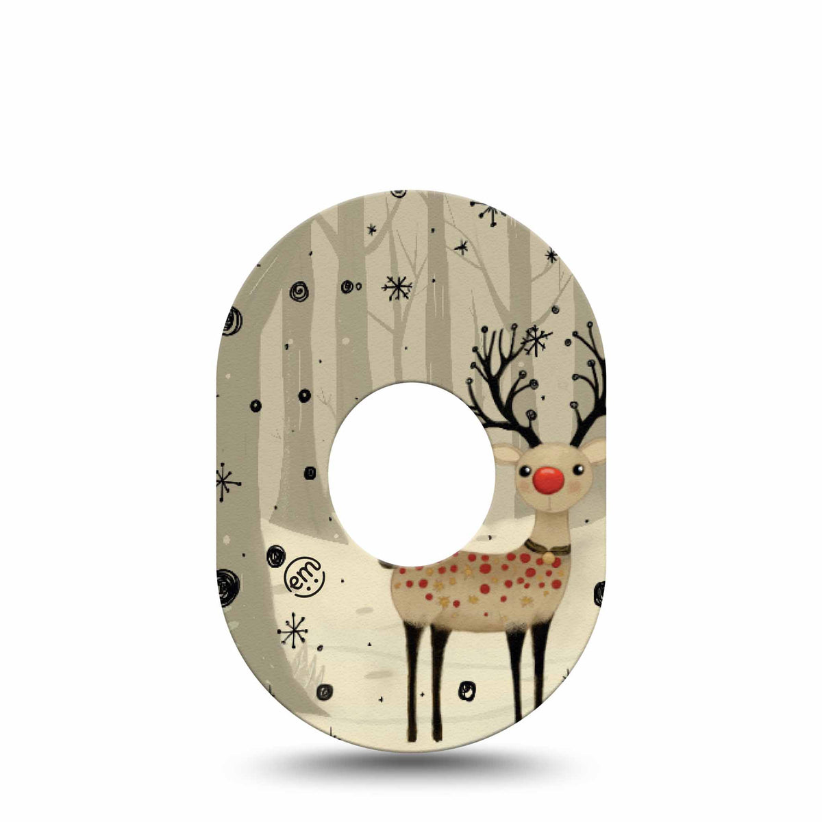 ExpressionMed Woodland Reindeer Adhesive Patch Dexcom G7/Dexcom ONE+