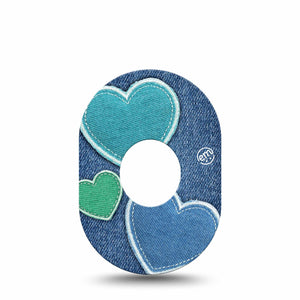 ExpressionMed Denim Heart Adhesive Patch Dexcom G7
