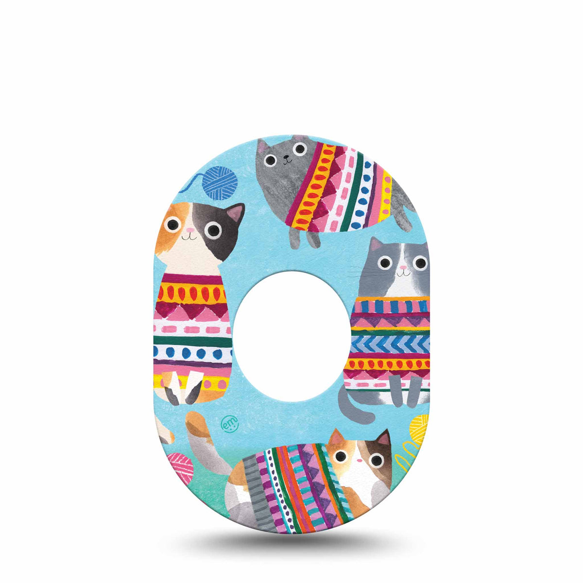 ExpressionMed Sweater Cats Adhesive Patch Dexcom G7/Dexcom ONE+
